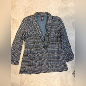Vince Camuto Houndstooth‎ Boyfriend Blazer with Blue Highlights